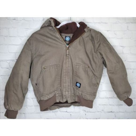 Other - POLAR King Jacket By KEY Kids Sz M Brown Canvas Insulated Quilt Lined Warm Coat